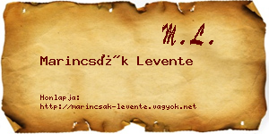 Marincsák Levente névjegykártya