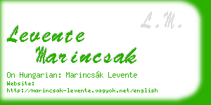 levente marincsak business card